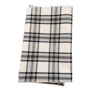 Black and White Plaid Linen Table Runner 13x 67”
